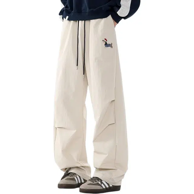 童先森 美式潮牌百搭复古风格褶皱腰头休闲裤 男款