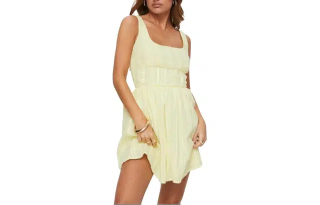 PRINCESS POLLY LORINDA MINI DRESS YELLOW YELLOW