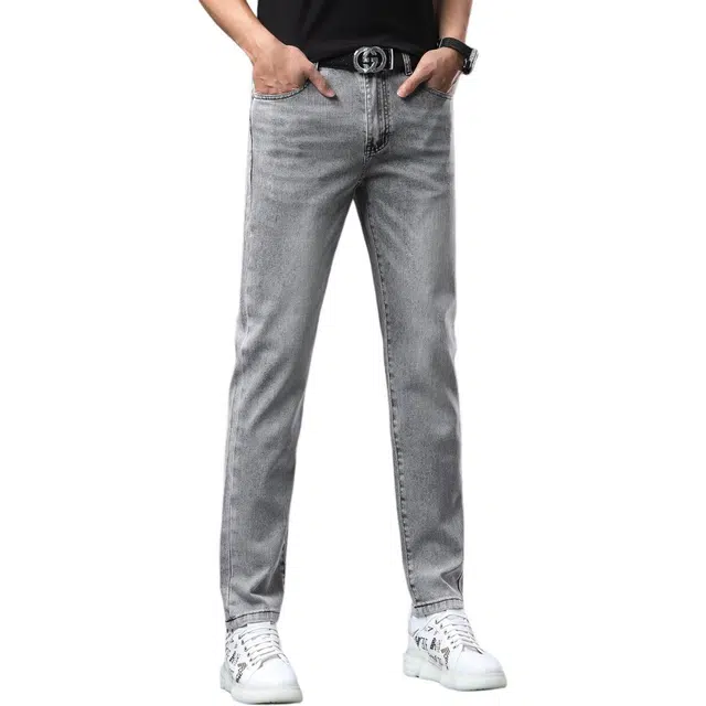 尘映 高端轻奢精品欧货薄款时尚小脚修身裤牛仔裤 男款