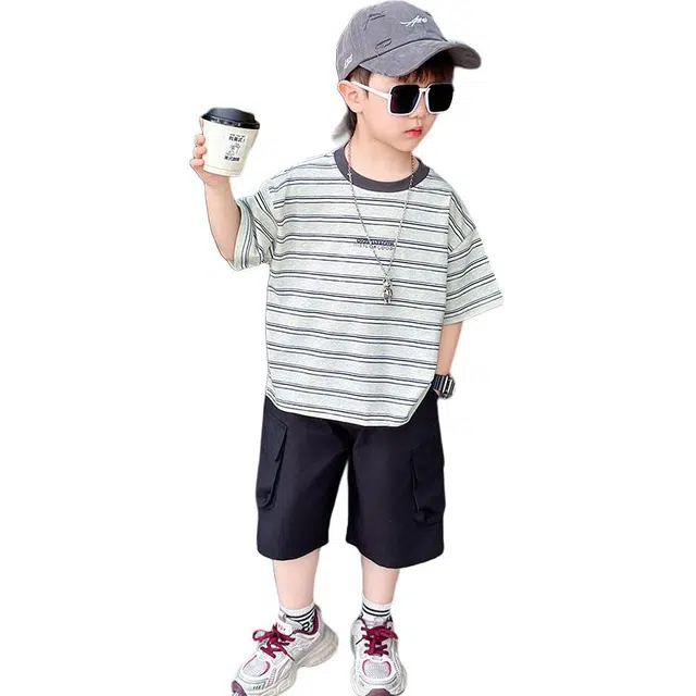 泰迪珍藏休闲运动套装 时尚舒适百搭潮流简约短袖 两件套 儿童款