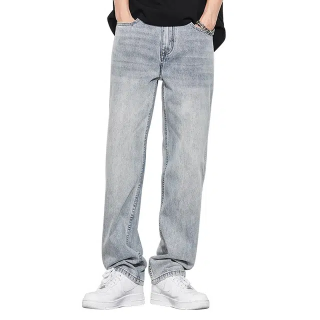 童先森 做旧时尚舒适百搭休闲牛仔裤 男款