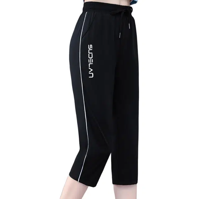 左岸 夏季薄款冰感吸湿排汗轻便透气吸汗凉爽简约百搭柔软舒适轻盈凉感速干冰丝直筒七分裤宽松显瘦时尚运动休闲短裤 女款