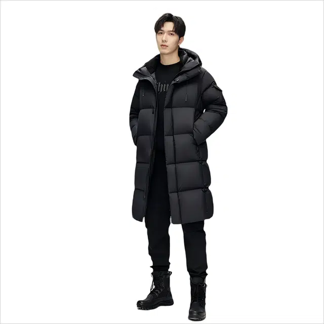 雅鹿 长款鹅绒加厚抗寒保暖外套羽绒服 男女同款