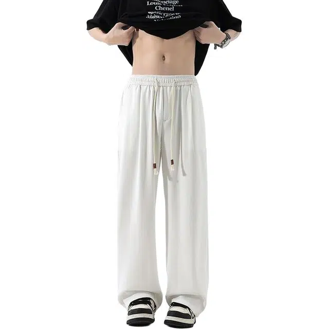 童先森 宽松垂顺垂感潮流百搭时尚纯色休闲裤 男款