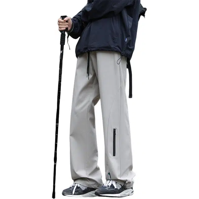 顶峰保罗 户外登山防水直筒速干长裤子美式工装宽松复古潮流休闲百搭薄款透气阔腿冲锋裤 男女同款