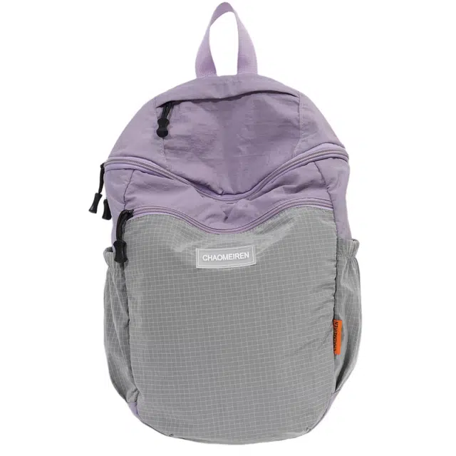 醇龙 时尚简约 尼龙 双肩包 常规 男女同款情侣款 灰色/玫红色/咖啡色