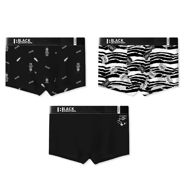 达芬奇密码 抽条棉透气抗菌卡通印花运动平角裤中腰内裤 男款