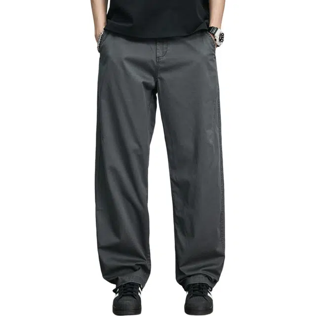 隐狼世家 薄款凉感高街宽松直筒工装舒适百搭休闲裤 男款