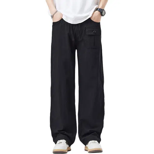 童先森 工装裤夏季薄款宽松直筒潮牌运动高街美式休闲裤 男款