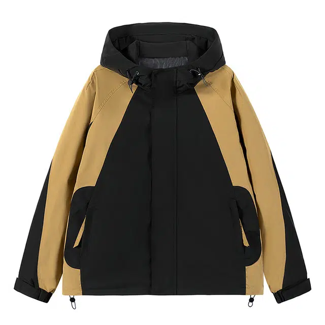玉儿恋 连帽拼色休闲宽松夹克外套 男款