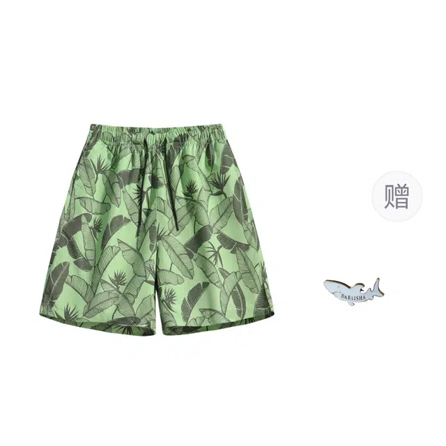 大白鲨 宽松冰丝中腰系带舒适百搭五分休闲短裤 男款