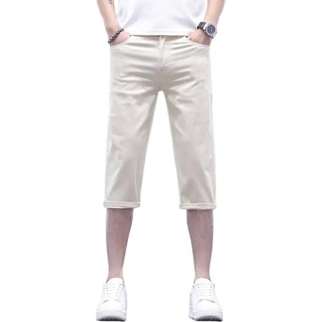 潮人榜 美式潮牌痞帅直筒潮流百搭牛仔短裤 男款