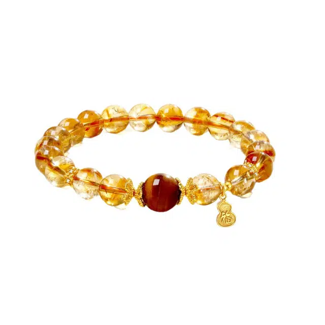 【日进斗金 财富密码】 陌阡雪 招财暴富转运 多财多福  小众葫芦福牌 转运纳福上岸#好运天然 黄水晶 手串 男女同款情侣款