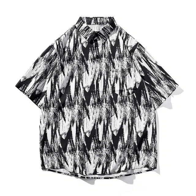 左岸 夏季美式休闲风百搭时尚日常通勤户外活动宽松舒适透气吸汗冰爽帅气潮牌衬衫 男款