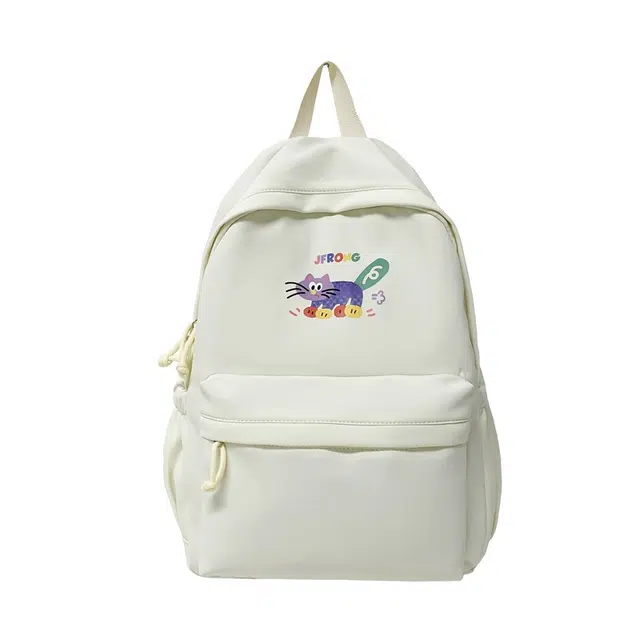 泰格奴 小清新高颜值上课百搭 尼龙布 双肩包 男女同款情侣款 黄色/白色/黑色/红色