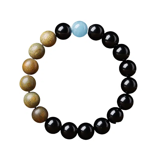 子婳 五行招财转运平安纳福传统工艺民族风#好运 黑曜石 手串 男女同款情侣款