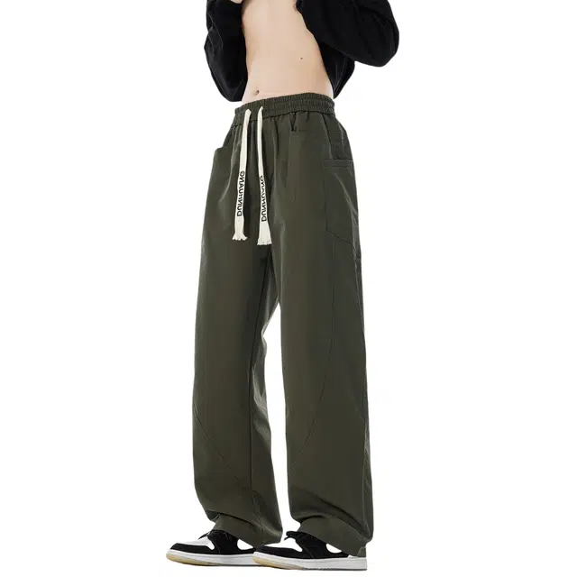 敦煌博物馆 美式纯色简约垂感户外防水多口袋直筒工装休闲裤 男女同款