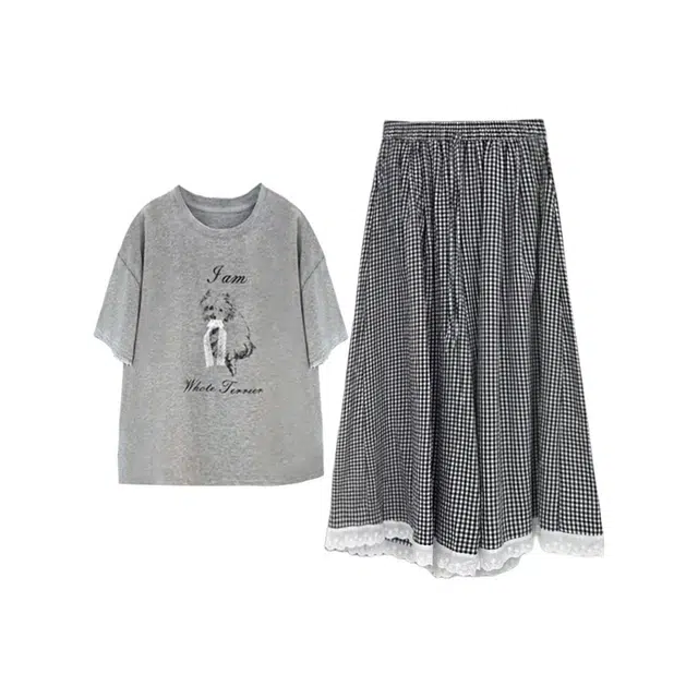 木清清 圆领百搭宽松显瘦休闲套装 女款