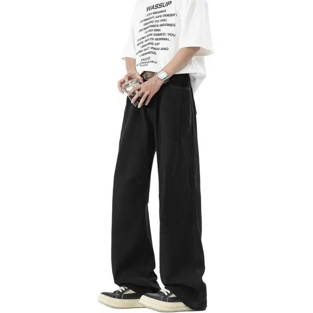 童先森 美式高街百搭裤子长裤牛仔裤 男款