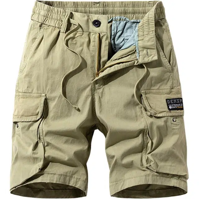 太子龍 男士日系复古宽松弹力五分裤户外百搭运动多口袋工装休闲短裤 男女同款