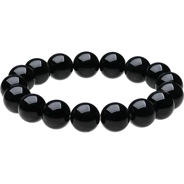 六桂福珠宝 新中式国潮精致 国风黑色 黑曜石 玉石手串 女款