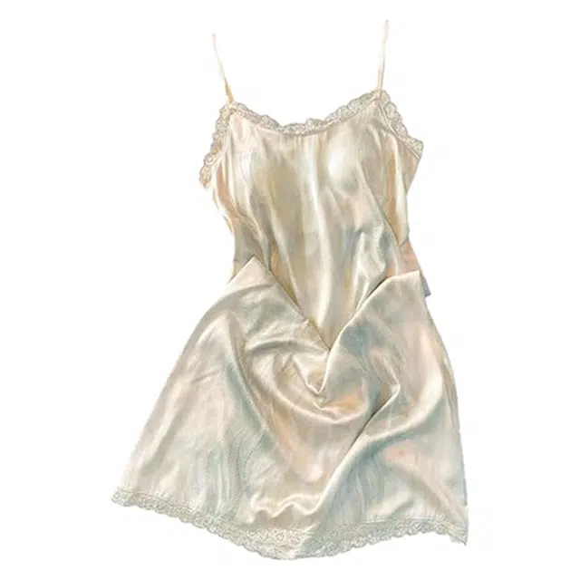 俏韵 圆领夏季冰丝纯欲带胸垫甜美舒适高级感薄款家居服可外穿睡裙 女款