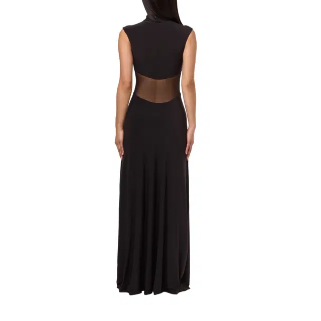 NAKED WARDROBE Hourglass Mesh Flare Maxi Dres Hourglass Collection