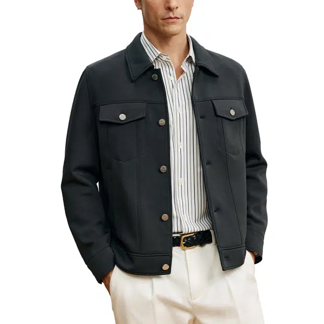 丹宁哲学 莫代尔棉空气层面料牛仔外套夹克 男款