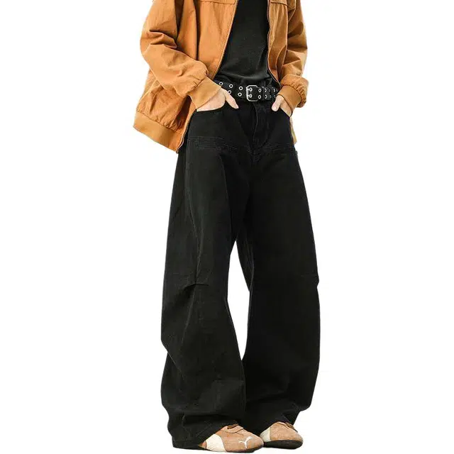 童先森 美式解构工装裤阔腿直筒拖地长裤子休闲裤 男款