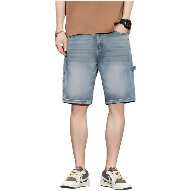 木木兔 美式高街复古潮牌舒适牛仔短裤 男款