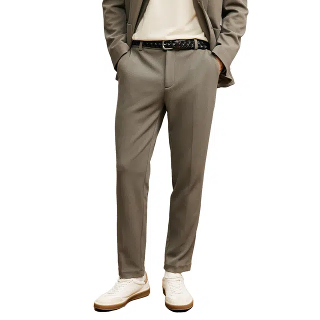 丹宁哲学 定织提花泡泡纹理百搭中腰休闲裤 男款