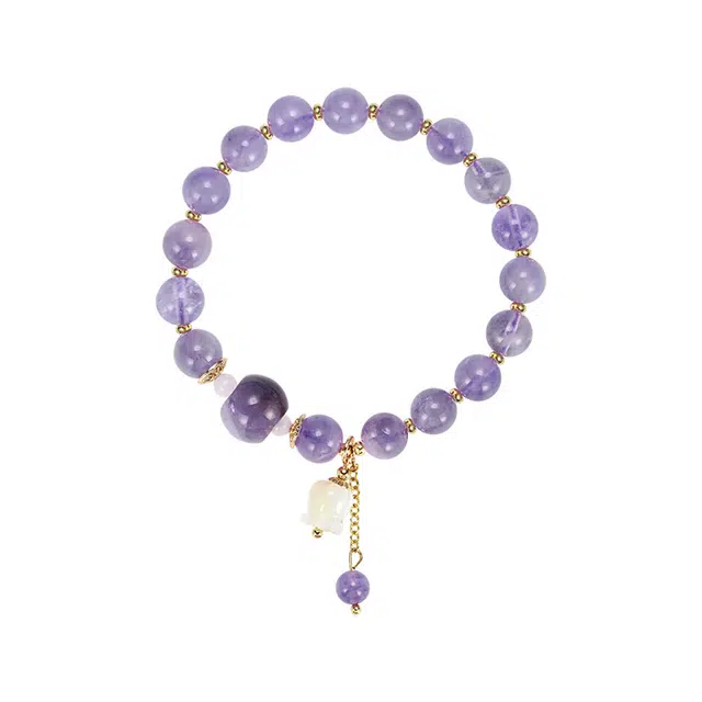 陌阡雪 【紫定上岸】九紫离火 紫气东来 梦幻紫 时来运转 能量加持 小众设计高级感手饰#好运天然 紫水晶 手串 女款