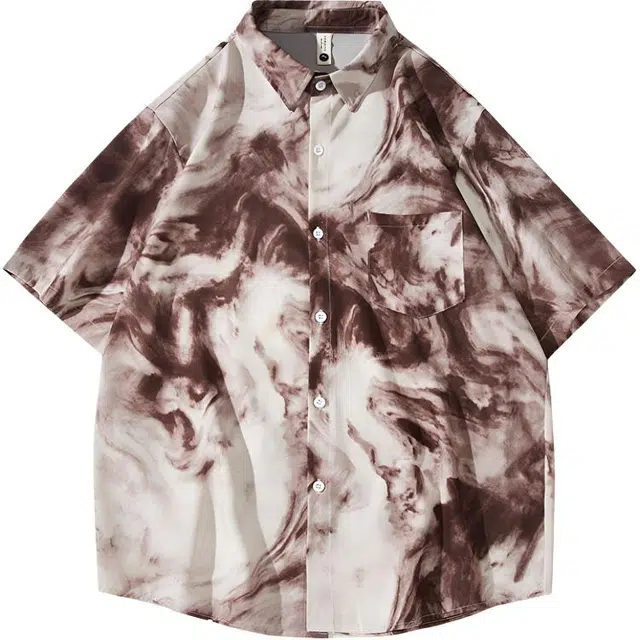 左岸 夏季日系休闲风百搭时尚日常通勤户外活动宽松舒适透气吸汗冰丝潮牌帅气衬衫 男款