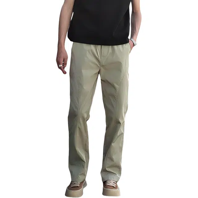 徐百货 美式复古设计感潮流百搭薄款防水速干裤港风微喇裤休闲裤 男女同款