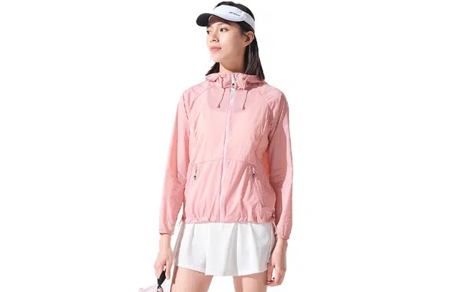 探路者 纯色户外轻薄透气防泼水连帽防晒衣 女款