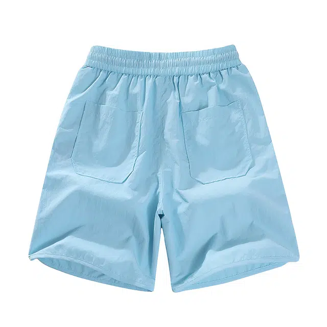 棉基因 系列 复古高街宽松简约纯色日常通勤无性别主义中腰系带五分休闲短裤 男女同款