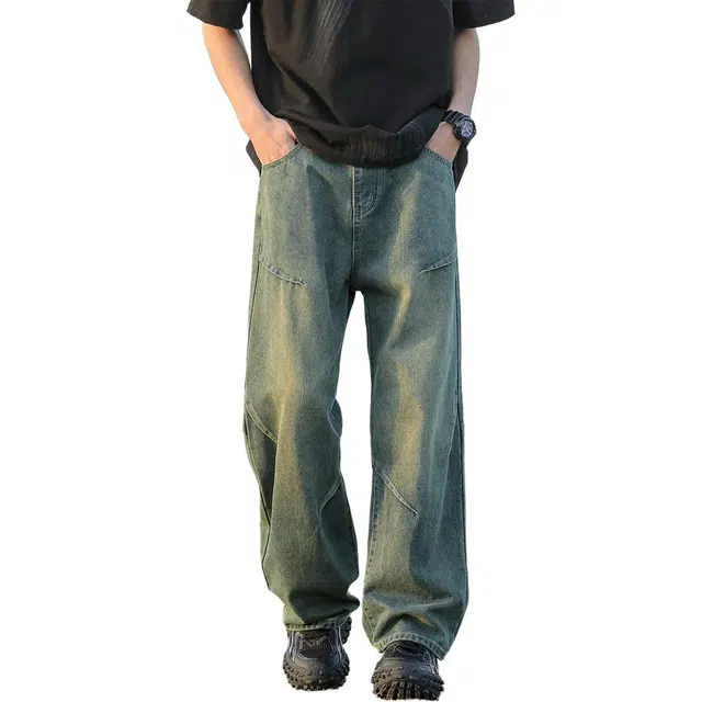 徐百货 美式高街高级感潮牌慵懒风痞帅休闲长裤牛仔裤 男女同款