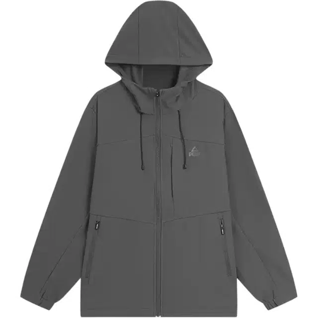 匹克 菁典系列 纯色百搭拉链连帽休闲运动风衣 男款