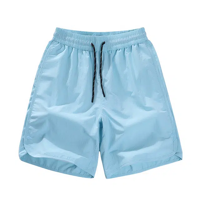 棉基因 系列 复古高街宽松简约纯色日常通勤无性别主义中腰系带五分休闲短裤 男女同款