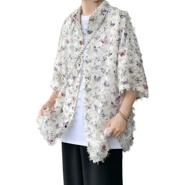 徐百货 美式潮流时尚百搭简约宽松短袖衬衫 男女同款
