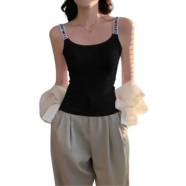 浪莎 时尚舒适百搭气质字母吊带 女款