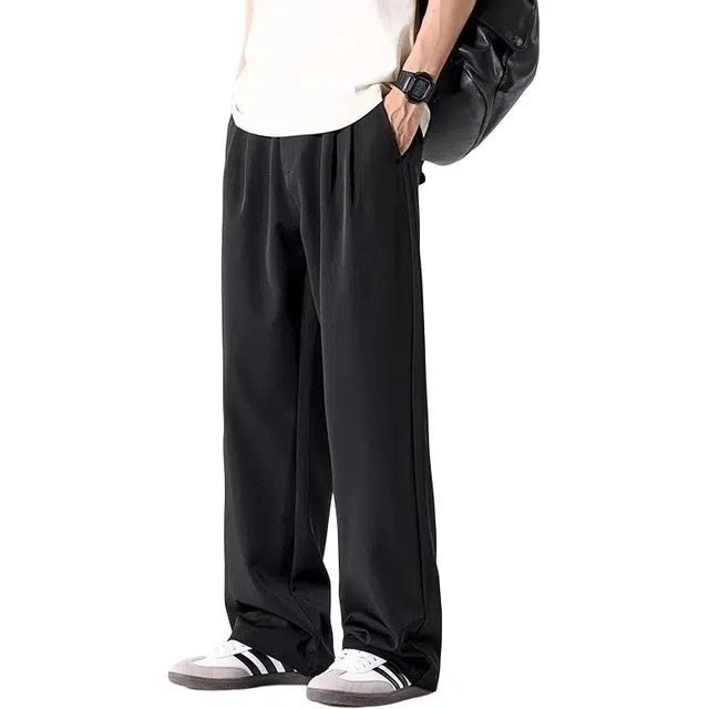 童先森 西装裤春夏季潮牌宽松直筒垂坠感免烫易打理休闲裤 男款