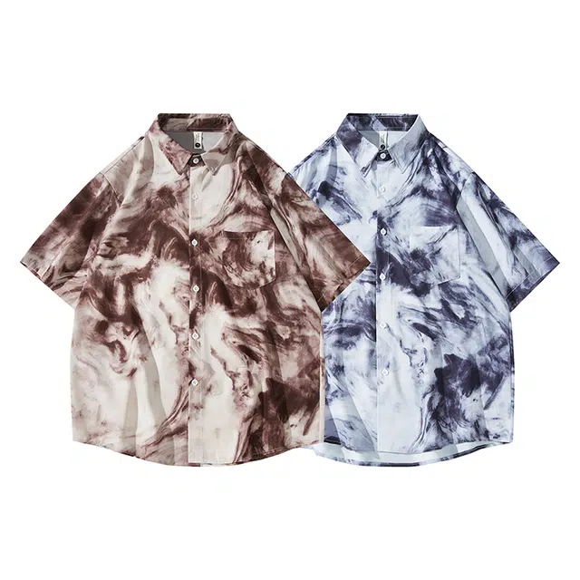 左岸 夏季日系休闲风百搭时尚日常通勤户外活动宽松舒适透气吸汗冰丝潮牌帅气衬衫 男款