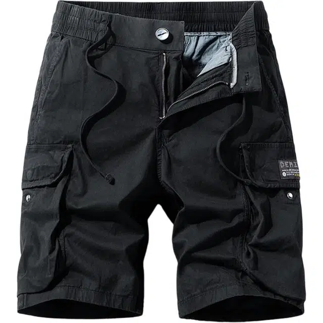 太子龍 男士日系复古宽松弹力五分裤户外百搭运动多口袋工装休闲短裤 男女同款