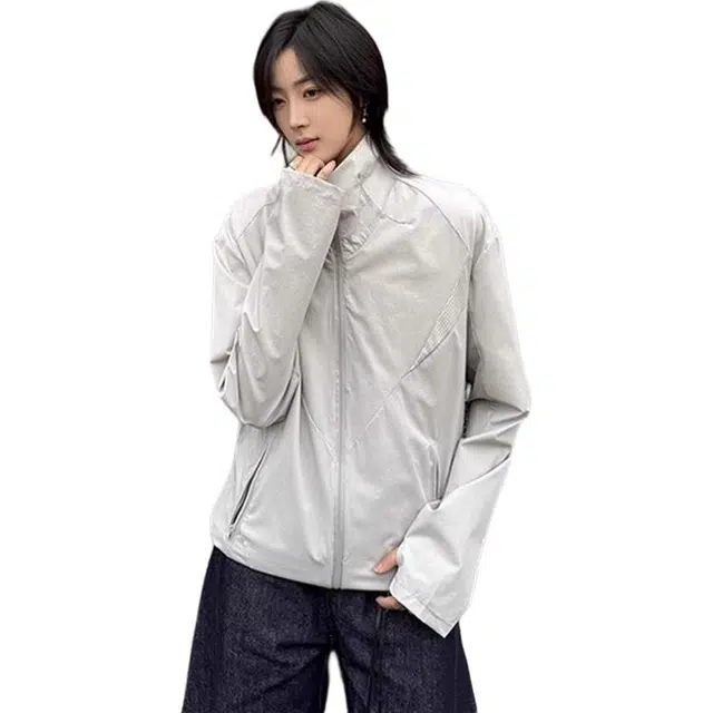 黑马漫画 网眼透气速干衣美式立领户外徒步登山衣防晒服 男女同款