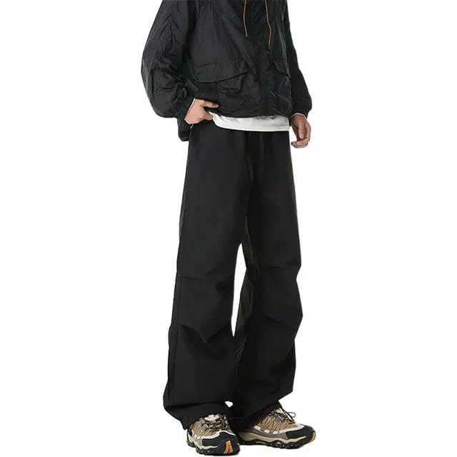 童先森 美式直筒登山纯色舒适休闲裤 男款