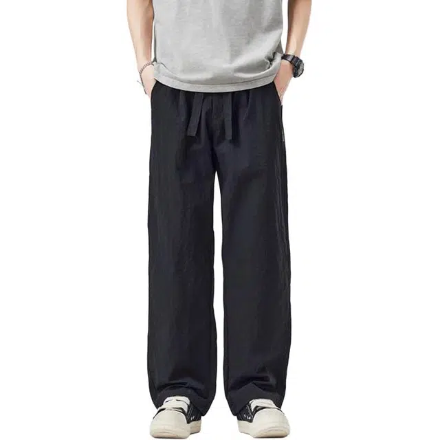 童先森 薄款速干裤子款宽松直筒潮牌阔腿长裤百搭休闲裤 男款