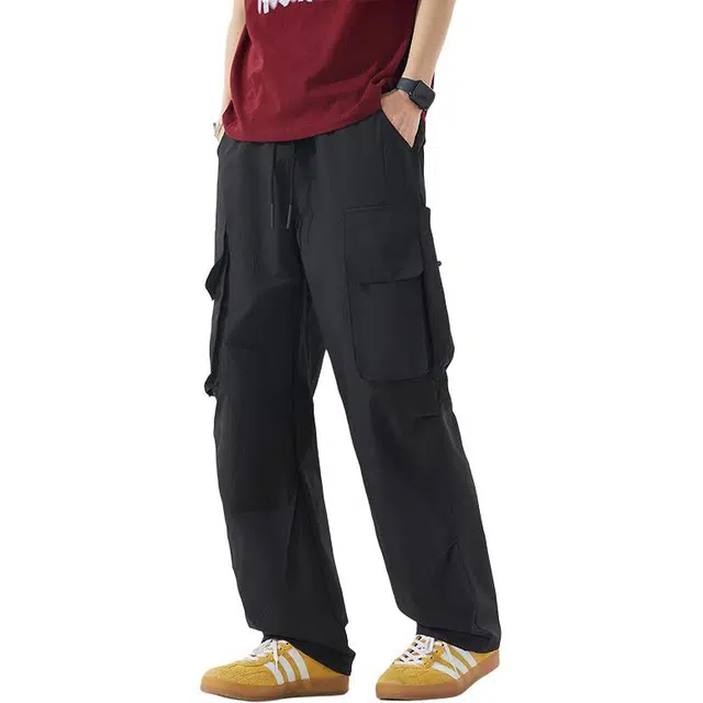 童先森 美式潮牌速干运动直筒宽松工装裤 男款