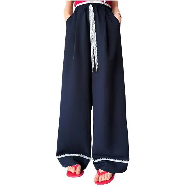 木木兔长裤 时髦洋气抖抖裤夏季潮薄款休闲宽松直筒裤时尚女孩阔腿裤