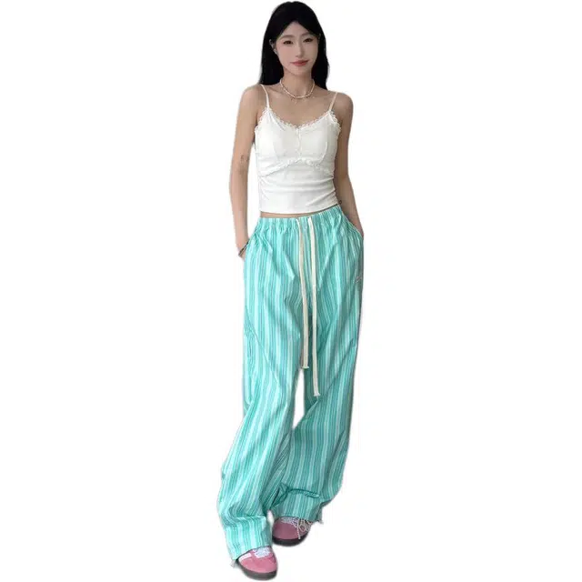 哒头下雨不愁 慵懒美式简约阔腿裤休闲裤 女款